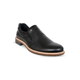 HX London Men Textured Leather Formal Slip-On Shoes-picture-6