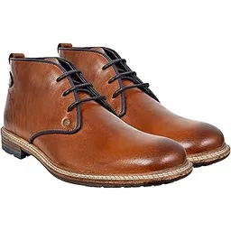 hx london Men's Synthetic Leather Lace-Up Chukka Boot-picture-1