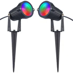 hybrix LED Spike Light, Spot Light, Focus Light for Home Garden, (6 Watt), Bridge Lux Optical COB LED, Green Light, Elegant Fiber Body, IP67 Waterproof for Indoor/Outdoor Use, 7 In 1 Automatic Color Changing Light (PACK OF 2) Post Light Outdoor Lamp-picture-14