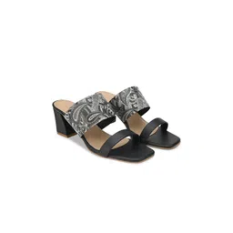 Hydes N Hues Black & Grey Printed Block Heels-picture-30