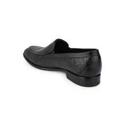 Hydes N Hues Men Textured Leather Formal Slip-Ons image 3