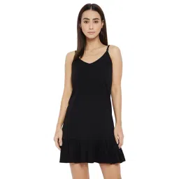 Hypernation Black Cotton Night Dress-picture-26