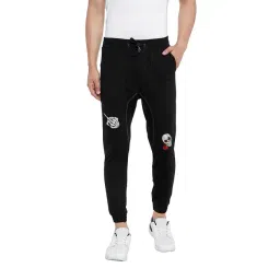 Hypernation Black Regular Fit Cotton Joggers-picture-24