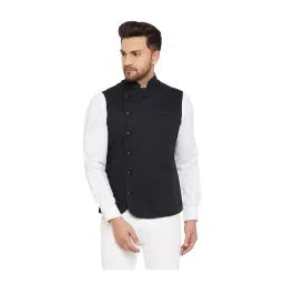 Hypernation Black Regular Fit Waistcoat-picture-29