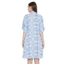 Hypernation Blue Printed Night Dress image 2