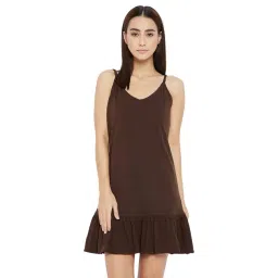 Hypernation Brown Cotton Night Dress-picture-28