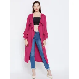 Hypernation Burgundy Solid Open Front Shrug-picture-13