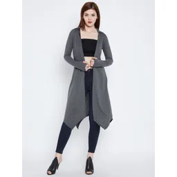 Hypernation Charcoal Solid Open Front Shrug-picture-20