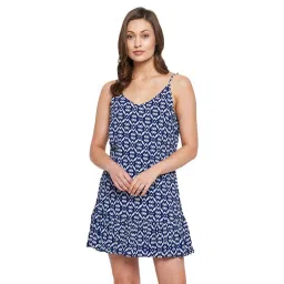 Hypernation Dark Blue Printed Night Dress image 1