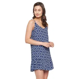 Hypernation Dark Blue Printed Night Dress image 3