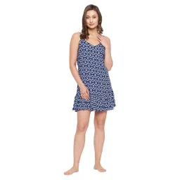 Hypernation Dark Blue Printed Night Dress image 5