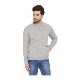Hypernation Grey Regular Fit Self Pattern Jacket-picture-35