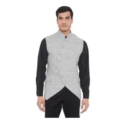 Hypernation Grey Sleeveless Solid Jacket-picture-36