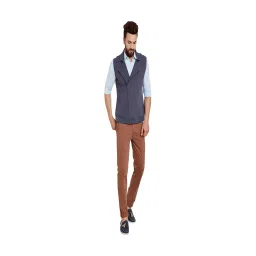 Hypernation Grey Slim Fit Cotton Waistcoat image 5