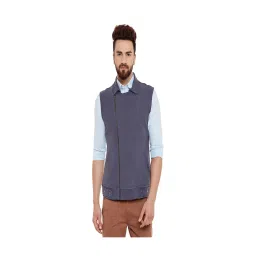 Hypernation Grey Slim Fit Cotton Waistcoat image 1
