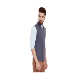 Hypernation Grey Slim Fit Cotton Waistcoat image 3