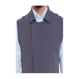 Hypernation Grey Slim Fit Cotton Waistcoat image 4