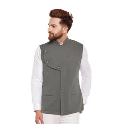 Hypernation Grey Slim Fit Waistcoat-picture-19