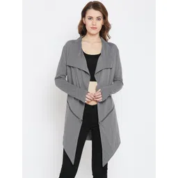 Hypernation Grey Solid Open Front Shrug-picture-10