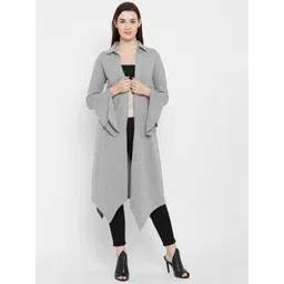 Hypernation Grey Solid Open Front Shrug-picture-10
