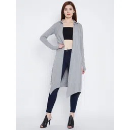 Hypernation Grey Solid Open Front Shrug-picture-15