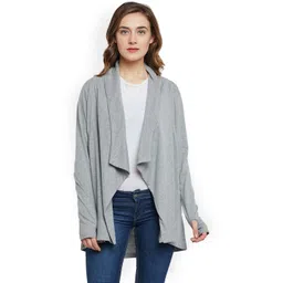Hypernation Grey Solid Open Front Shrug image 1