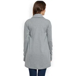 Hypernation Grey Solid Open Front Shrug image 3