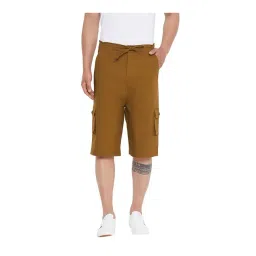 Hypernation Khaki Regular Fit Cargo Shorts-picture-31