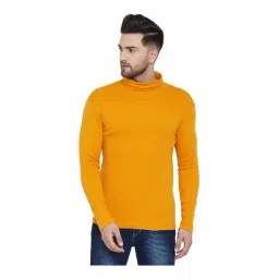 Hypernation Mustard Cotton Regular Fit T-Shirt-picture-46