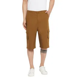 Hypernation Mustard Regular Fit Cargo Shorts-picture-40