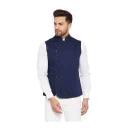 Hypernation Navy Regular Fit Waistcoat-picture-45
