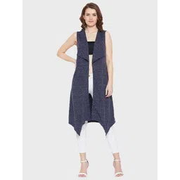 Hypernation Women Abstract Printed Longline Sleeveless Shrug-picture-27