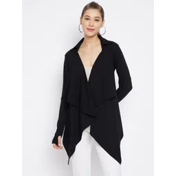 Hypernation Women Black Longline Shrug-picture-34