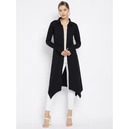 Hypernation Women Black Longline Shrug-picture-17