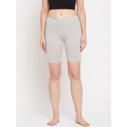 Hypernation Women Grey Melange Lounge Shorts-picture-30