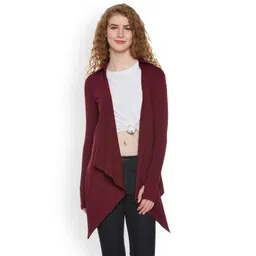 Hypernation Women Maroon Shrug-picture-37
