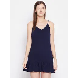 Hypernation Women Navy Blue Nightdress-picture-34