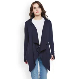 Hypernation Women Navy Blue Shrug image 1