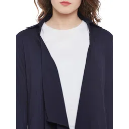 Hypernation Women Navy Blue Shrug image 4