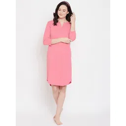 Hypernation Women Pink Nightdress-picture-10