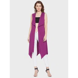 Hypernation Women Pure Cotton Open Front Longline Shrug-picture-16