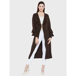 Hypernation Women Pure Cotton Solid Longline Shrug-picture-15