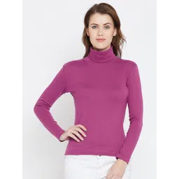 Hypernation Women Purple Solid Pure Cotton Top-picture-31