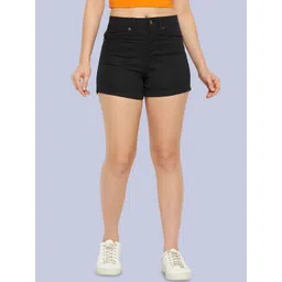 Hypernation Women Slim Fit Denim Shorts-picture-35