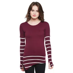 Hypernation Women Striped Cut Outs T-shirt-picture-15