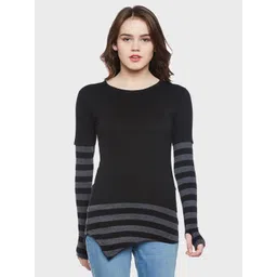 Hypernation Women Striped Pure Cotton T-shirt-picture-15