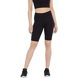 hypernation Women's Black Color Bicycle Shorts (HYPW03459;)-picture-39