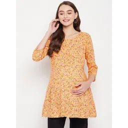 Hypernation Yellow Floral Print Maternity Top-picture-31