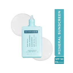 Hyphen Sun Milk 100% Mineral Sunscreen SPF 50 PA++++ 25% Nano Zinc Oxide For Acne Prone, Oily Skin-picture-26