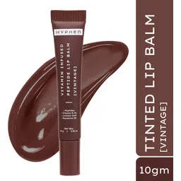 Tinted Lip Balm -Vintage | 1% Vit E, 2% Squalane & Peptide | Brightens Dark Lips Fruity-image-0